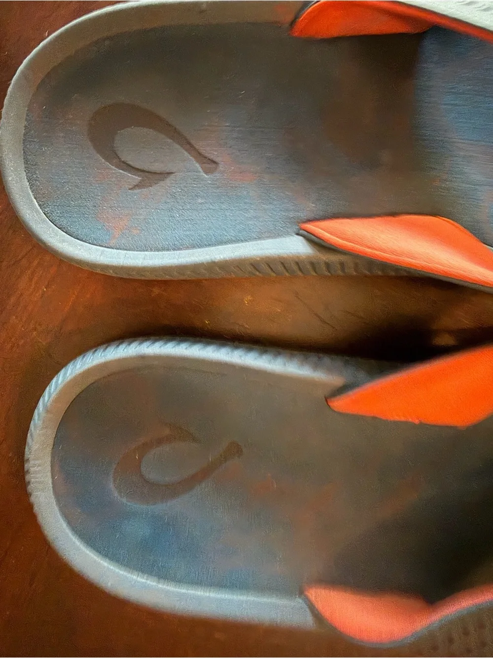 OluKai Men’s Blue and Orange Flip-Flops